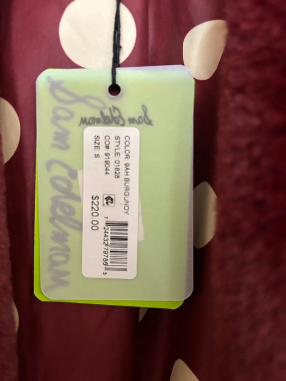 Sam Edelman Burgundy Faux Fur Coat with Black Accents - Picture 5 of 9